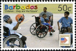 Colnect-1756-307-Children-playing-wheelchair-basketball.jpg