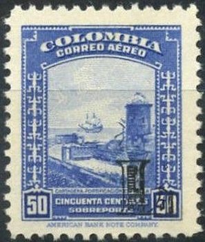 Colnect-2386-520-Spanish-Fortification-Cartagena---overprinted.jpg