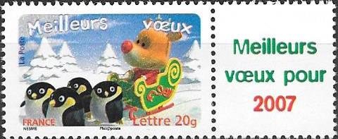 Colnect-4541-502-Best-wishes--Penguins-and-reindeer-in-sledge.jpg