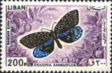 Colnect-1378-324-Indian-Blue-Moth-Erasmia-sanguiflua.jpg