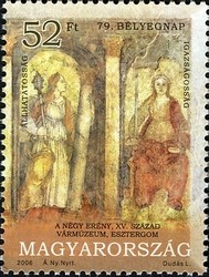 Colnect-498-574-79th-Stamp-Day---The-Four-Virtues-Frescos-from-Esztergom.jpg