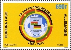 Colnect-1428-066-50th-Anniversary-of-Cooperation-Germany-Burkina-Faso.jpg
