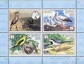 Colnect-191-505-White-Stork-Ciconia-ciconia-Golden-Oriole-Oriolus-oriolu.jpg