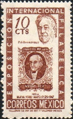 Colnect-2001-046-FDRoosevelt-and-Stamp-of-1st-Mexican-Issue.jpg