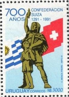 Colnect-5080-107-Wilhelm-Tell-with-son--Flags-of-Uruguay-and-Switzerland.jpg