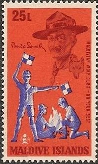 Colnect-838-394-Lord-Baden-Powell-wolf-cubs-campfire-and-flag-signals.jpg