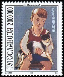 Colnect-872-315-Boy-with-the-cat.jpg