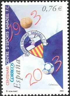 Colnect-594-531-Centenary-of-the-Centre-D-Esports-Sabadell-Football-Club.jpg