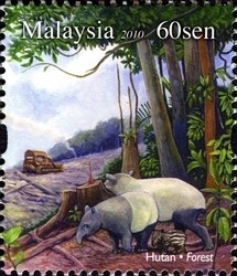 Colnect-1434-529-Asian-Tapir-Tapirus-indicus---Forest.jpg