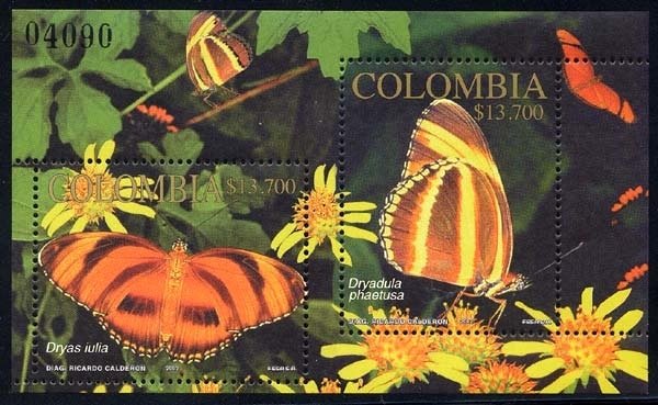 Colnect-2150-660-Julia-Butterfly-Dryas-iulia-Banded-Longwing-Dryadula-pha.jpg