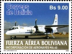 Colnect-1412-216-Incorporation-of-MA-60-Aircraft-into-the-Bolivian-Air-Force.jpg
