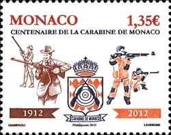 Colnect-1480-316-Centenary-of-La-Carabine-de-Monaco.jpg