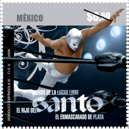 Colnect-330-838-Postal-Stamp-V-masked-Santo-silver-and-El-Hijo-del-Santo.jpg