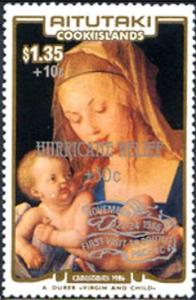 Colnect-3462-232-Virgin-and-Child-1512-by-Albrecht-D%C3%BCrer-surcharged.jpg