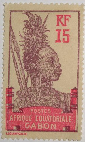 Timbre_Gabon_AE_Guerrier_1910.jpg