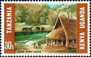 Colnect-2563-633-Game-Park-Lodge-and-African-Elephant-Loxodonta-africana.jpg