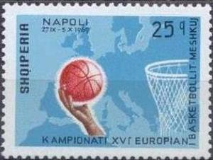 Colnect-1411-447-%E2%80%ADHand-aiming-ball-at-basket-and-map-of-Europe.jpg