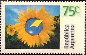 Colnect-3261-622-Sunflower-and-logo-of-Argentine-post.jpg