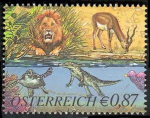 Colnect-703-022-Lion-Panthera-leo-Gazelle-Gazella-sp-Tortoise-Crocod.jpg