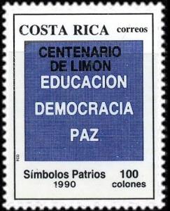 Colnect-4881-508-Education-Democracy-Peace-overprinted-CENTENARIO-DE-LIMON.jpg