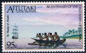 Colnect-3441-498-Native-Outrigger-and-HMS-Bounty-off-Aitutaki.jpg