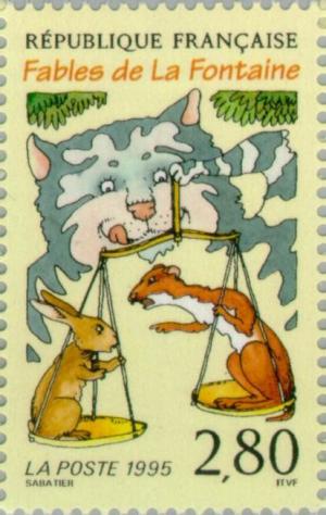 Colnect-146-348-Fables-de-la-Fontaine-The-cat-the-weasel-and-the-rabbit.jpg