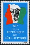 Colnect-2311-914-Elephant-in-front-of-map-of-Ivory-Coast.jpg
