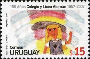 Colnect-1830-959-Girl%C2%B4s-Drawing-Flags-of-Uruguay-and-Germany.jpg
