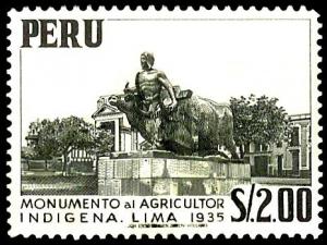 Colnect-1498-215-Monument-to-the-indigenous-farmer-at-Lima.jpg