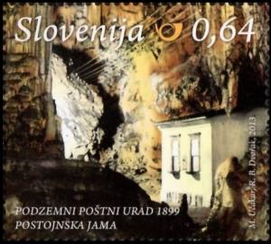 Colnect-4986-879-Postojna-Cave---the-first-underground-post-office.jpg