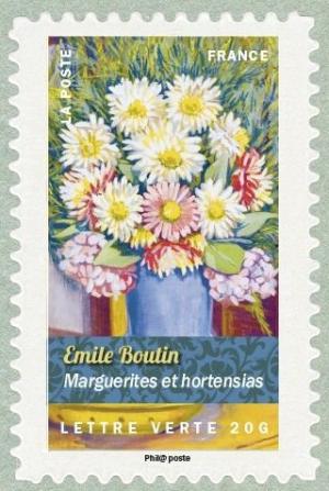 Colnect-2675-075-Emile-Boutin-daisies-and-hydrangeas.jpg