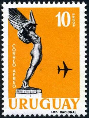 Colnect-3007-533-Monument--Winged-Goddess--and-airplane.jpg