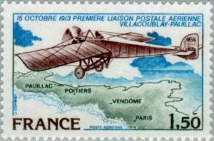 Colnect-145-187-Post-the-first-air-link-Villacoublay---Pauillac.jpg