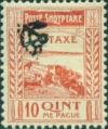 Colnect-1546-987-Fortress-at-Shkod%C3%ABr-with-%E2%80%ADPost-Horn-Overprinted-in-Black.jpg