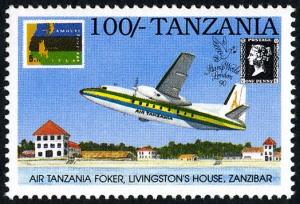 Colnect-2047-835-Air-Tanzania-Fokker-Livingstons-House-Zanzibar.jpg