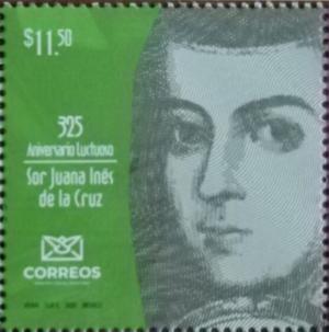 Colnect-7433-682-Sor-Juana-In%C3%A9s-de-la-Cruz-325th-Anniversary-of-Death.jpg