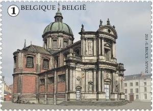 Colnect-5161-185-Squares-of-Namur---Cathedral-Saint-Aubain.jpg