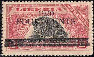 Colnect-6106-608-African-Palm-Civet-Nandinia-binotata---Overprint-New-Value.jpg