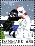 Colnect-760-319-Woman-embrace-a-snowman.jpg