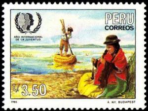 Colnect-1646-222-Young-man-on-Canoe-Indian-Woman.jpg