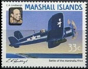 Colnect-3098-429-Lindbergh-flying-in-the-Battle-of-the-Marshalls-1944.jpg