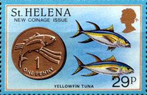 Colnect-3750-336-Penny-coin-and-yellow-finned-tuna.jpg