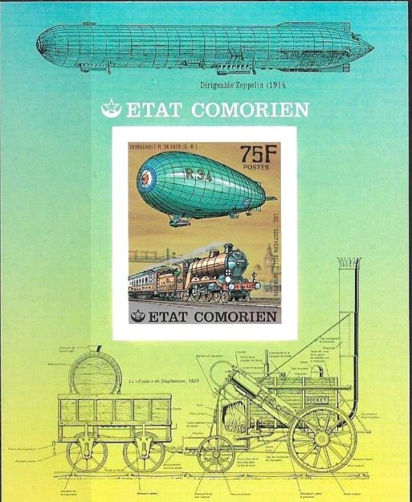 Colnect-2553-349-R34-Airship-and-locomotive-%C2%AB%C2%A0Southern-Belle%C2%A0%C2%BB.jpg