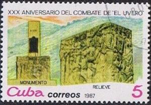 Colnect-1226-461-Monument-in-the-Sierra-Maestra-Relief-of-the-Monument.jpg