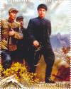 Colnect-3199-651-Kim-Il-Sung-with-two-officers.jpg