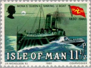 Colnect-124-429-Boat--Mona-s-Queen-II--sinking-U-boat.jpg