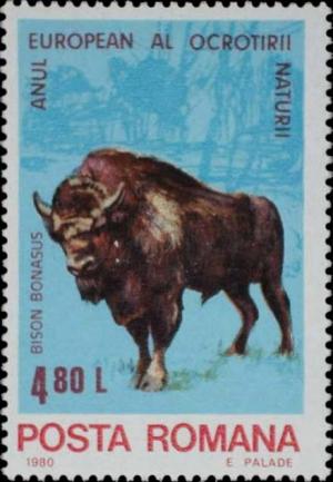 European_bison_on_stamps_Romania_1980.jpg
