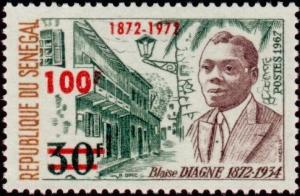 Colnect-1077-777-Centenary-of-the-Birth-of-B-Diagne-My-1967-T-overloaded.jpg