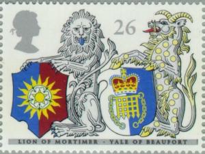 Colnect-123-223-Lion-of-Mortimer-and-Yale-of-Beaufort.jpg