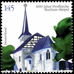 Colnect-5196-267-To-1000-years-of-village-church-of-Bochum-Stiepel.jpg